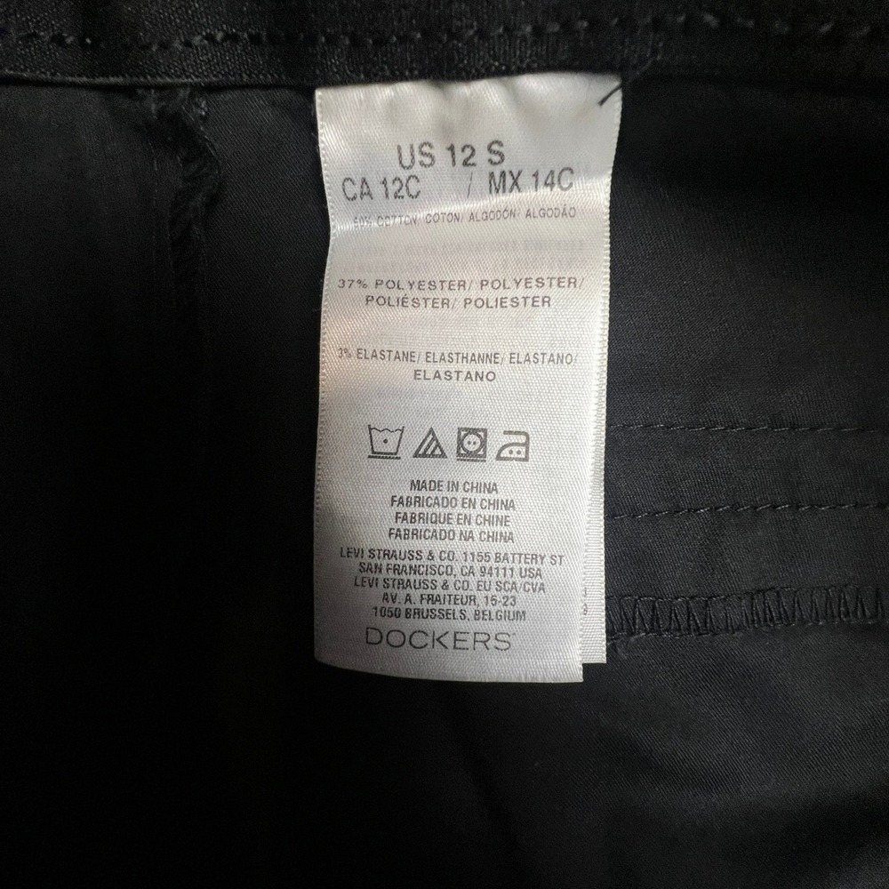 Dockers Metro Black Pants Womens 12 Trouser NWT Straight Leg Dress Slacks - Picture 9 of 13